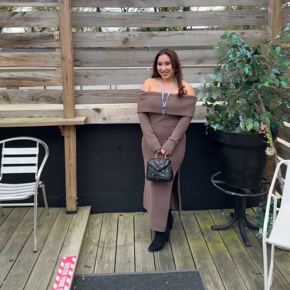 Hollister Taupe Knit Sweater Dress